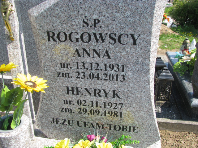 Anna Rogowska 1931 Pieniężno - Grobonet - Wyszukiwarka osób pochowanych