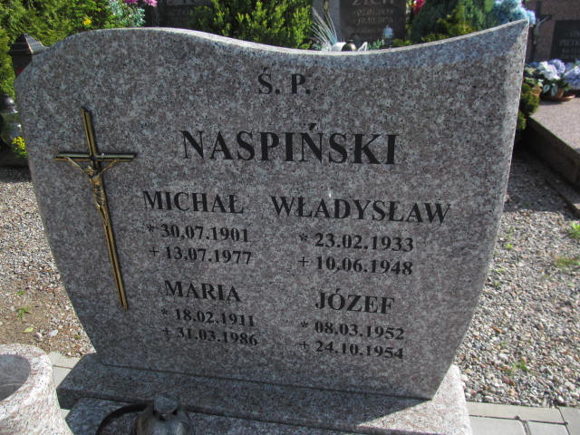 Józef Naspiński 1952 Pieniężno - Grobonet - Wyszukiwarka osób pochowanych